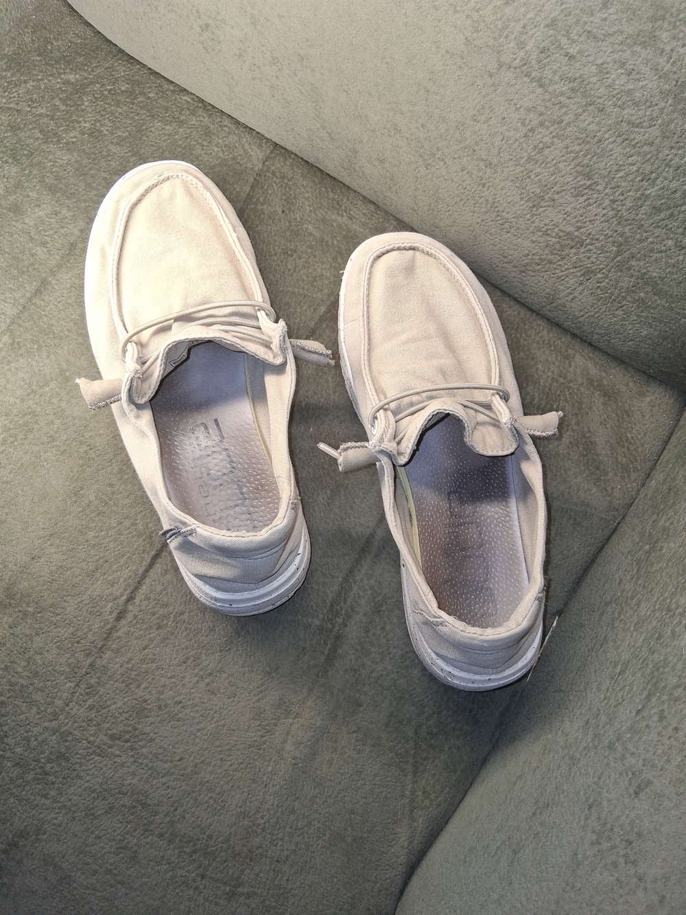 Hey Dude Women's Slip-On Loafers in Light Beige